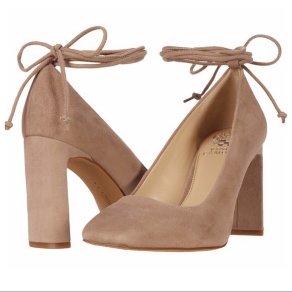 Vince Camuto Damell Faux Suede Ankle Wrap Pumps - Picture 1 of 9